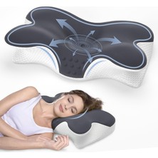 Shufa Kelebek Tasarımlı Ortopedik Boyun Destek Yastığı – Yavaş Yükselen Memory Foam Ergonomik Uyku Yastığı