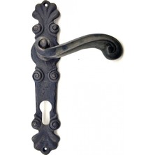 MiraLive Antika Tarz Dekoratif Pirinç Okyanus Banyo Kapı Kolu - 230X46 Mm, Oksit