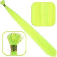 MiraLive Fiber Sentetik Boncuk Kaynaklık Renkli Saç - Neon Sarı - 100 Adet