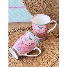 Rossev Porselen Kupa Seti 2'li Qush Pembe 300ML