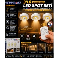 Marka LED Gece Lambası Seti 3’lü | Pilli Dolap Içi Aydınlatma | 30 Dakika Zamanlayıcı | Parlaklık Ayarlı
