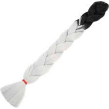 MiraLive Afrika Örgülük Sentetik Ombreli Saç 100 Gr. - Siyah / Açık Gri
