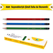 Adel Basic Silgili Köşeli Kurşun Kalem 12 Adet Renkli Seçeneklerle Ekonomik Kullanım