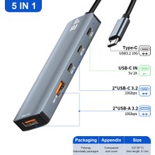 Ult-Unite 5'i 1 Arada Usb-C Hub, USB 3.2 10GBPS Iletim Hızı ve Alüminyum Alaşımlı Yapı
