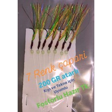 Hobimexpress Çapari Özel Üretim 7 Renk Fosforlu 200 gr Atarlı Kıyı ve Tekne Için Uyumlu