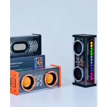 MiraLive Şeffaf Mecha Müzik Tws Stereo Rgb Işıklı Hoparlör Kablosuz Bluetooth 5.0 Taşınabilir Hoparlör V9