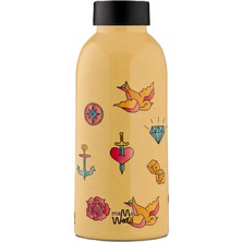 Mamawata Tattoo Paslanmaz Çelik Termos Matara 470 ml Sızdırmaz Yalıtımlı Suluk