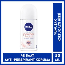 Nivea Kadın Roll-on Deodorant Powder Touch 50ml, 72 Saat Anti-perspirant Koruma, Yumuşak Koltuk Altı Hissi
