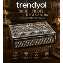 Evvel Zaman Antik Fildişi El Işlemeli Markuteri Sandık-Kutu