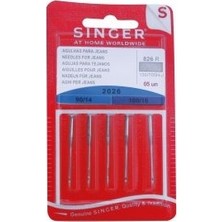 Singer 2026 Kot Ağır Kumaşlar İçin Uygun Dikiş İğnesi 5 Adet Paket