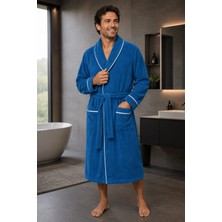 Serafina Elegance Premium Bornoz %100 Pamuk Kontrast Beyaz Biyeli Yumuşak Doku Unisex
