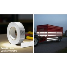Opersan 4 cm Genişlik 10 Metre Uzunluk Dekoratif Amaçlı Prizmatik Petek Desenli Beyaz Reflektif Şerit Bant