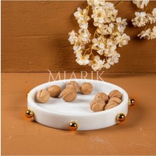 Miarik Design Dekoratif Mermer Top Aksesuar Kabare Detaylı Tepsi
