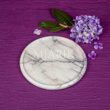 Miarik Design Dekoratif Leylak Renk Mermer Oval Tepsi Servis Sunum Tabağı
