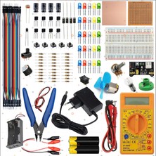 Eğiteklab Breaboard Temel Elektrik ve Elektronik Eğitim Full Set DT830D Multimetre Yankeski