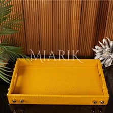 Miarik Design Hermes Dekoratif Deri Tepsi Desenli