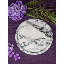 Miarik Design Dekoratif Dogal Mermer Tepsi Servis Sunum Tabağı