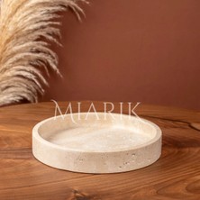 Miarik Design Dekoratif Traverten Mermer Tepsi Servis Sunum Tabağı