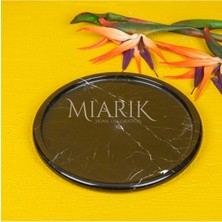 Miarik Design Dekoratif Sıyah Renk Mermer Oval Tepsi Servis Sunum Tabağı