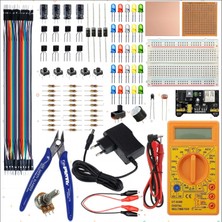 Eğiteklab Breaboard Temel Elektronik Eğitim Full Set DT830D Multimetre Yankeski