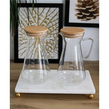 Miarik Design Faralyahome Doğal Mermer Ayaklı Dekor Sunumluk Stant Orta Boy Gold Ayak