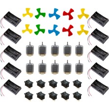 Eğiteklab Motor Pervane Set 10 Lu (Motor Pervane 2li Pil Yuvası (Pil Kutusu) On-Off Anahtar)