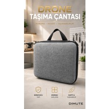 Dimute Shop Gri Drone Taşıma Çantası Fermuarlı Koruyucu Saklama ve Düzenleme İçin İdeal