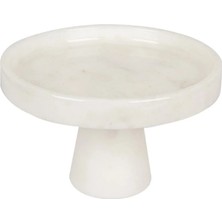 Miarik Design Rolin Ayaklı Beyaz Mermer Servis Tabağı 24 cm