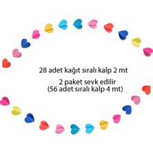 Pandoli 28 Adet Karışık Renkli Retro Sıralı Kalpler Kağıt Asma Sarkıt Süs Dizisi 2 Metre 2 Paket