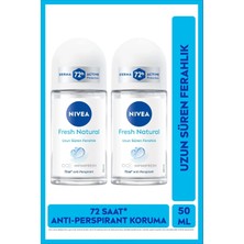 Nivea Kadın Roll-on Deodorant Fresh Natural 50ml, 72 Saat Anti-Perspirant Ter Koruması, Alkolsüz, X2 Adet