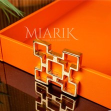 Miarik Design Dekoratif Kare Aksesuarli Deri Tepsi