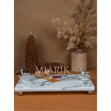 Miarik Design Dekoratif Mermer Dikdörtgen Ceylan Aılesı Detaylı Sunum Tepsısı Servis Tabağı