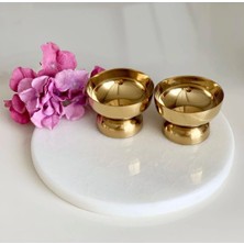 Miarik Design Dekoratif Beyaz Mermer 25 cm Tepsi Servis Sunum Tabağı