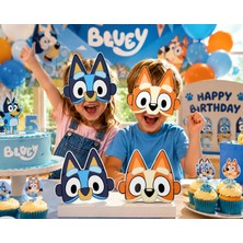 Parti Dükkanım Bluey Karton Maske 6lı Çocuk Doğum Günü Parti Kostüm Aksesuarı Seti