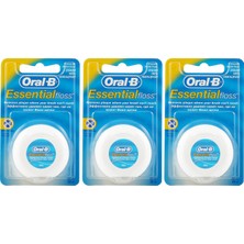 Oral-B Essential Floss Diş İpi 50 m x 3 Adet Etkili Temizlik Özelliği ile Ağız Bakımı