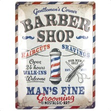Nostalgic Art Barber Shop Metal Tablo 30 x 40 cm