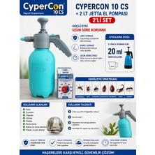 KULSAN Cypercon 10 Cs 50 ml + Jetta 2 Litre Basınçlı El Pompası Seti | Sivrisinek, Kene, Hamamböceği, Karınca, Akrep ve Tahtakurusu
