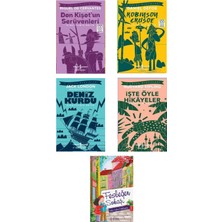 Türkiye İş Bankası Yayınları Don Kişot’un Serüvenleri-Robinson Crusoe-Işte Öyle Hikâyeler-Deniz Kurdu-Fesleğen Sokağı 5 Kitap Set