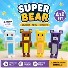M&D Design Super Bear 4'lü Karakter Figür Seti Renkli Ayıcık Oyuncak Koleksiyon Serisi