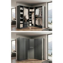Canbaz Furniture Mira Modüllü Köşe 6 Mdf KAPAKLI%100 Mdf (Kurulum Dahil)