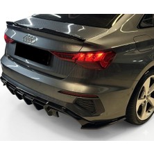 Tuning Vadisi Audi A3 Sline Difüzör ve Köşe Flap Parlak Siyah 2020 2021 2022 2023 2024 Uyumlu