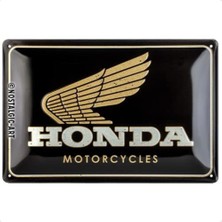 Nostalgic Art Honda Mc - Motorcycles Gold Metal Tablo 20 x 30 cm
