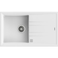Teka STONE 50 B-TG WHITE Ankastre Kumanda Sifonlu Granit Eviye Beyaz 86 cm 115330026