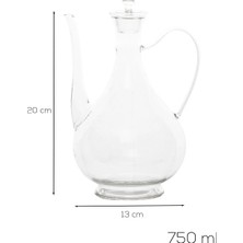 Porsima 5323 Borosilikat Cam Ibrik Model Zeytinyağ Şişesi - Yağlık ve Sirkelik 750ML