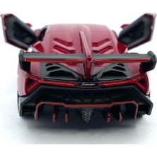 Kinsmart Lamborghini Veneno Lisanslı Model Araba 1:36 Bordo Çek Bırak 13 cm Kaliteli Diecast