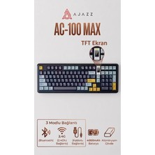 Ajazz AC100 Max Mekanik Klavye,alüminyum Gasket Tasarım Tft Ekranlı Hot-Swap Rgb- 4000 Mah