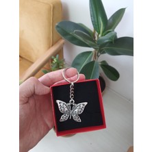 Vintage Takı Vintage Gümüş Kaplama Kelebek Anahtarlık & Vintage Kelebek Butterfly Çanta Aksesuarı