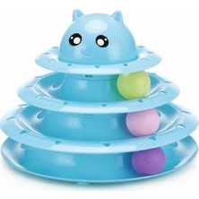Happy Yaya Kedi Oyuncağı 3 Katlı Mavi Renkli Etkileşimli Oyun için Tasarlanmış