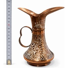 Evvel Zaman Antik Vintage Bakır Işlemeli Sürahi / Ibrik – El Işçiliği