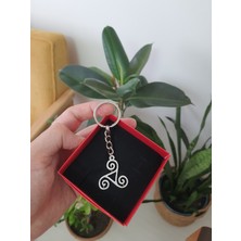 Vintage Takı Gümüş Kaplama Triskelion, Üçlü Sarmal Anahtarlık & Vintage  Dinamizm, Hareketlik Sembolü Çanta Aksesuarı